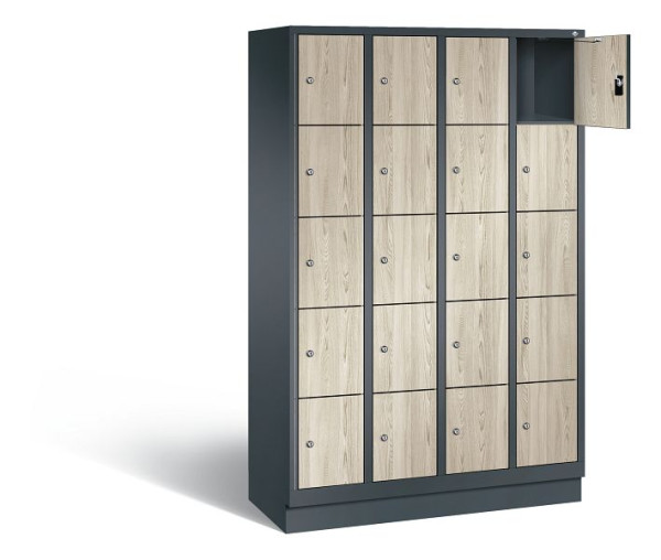 C+P lockerkast Evolo, H1800xB1190xD500mm, kleur: antracietgrijs / decor Sen-ash, 48020-405 S10360