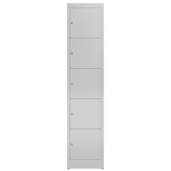 Lüllmann ClassiX lockerkast, 1 compartiment, 5 compartimenten, 1800 x 415 x 500 mm, lichtgrijs, X-523510