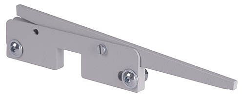 Bedrunka + Hirth stop rechts of links voor workraster werkpleksysteem, afmetingen in mm (BxDxH): 182 x 8 x 30, 07.81.02
