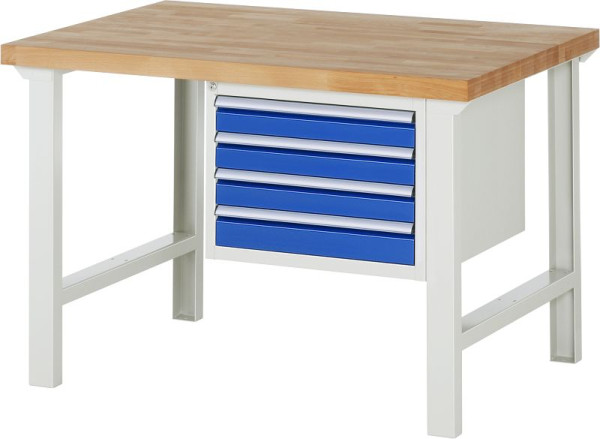 RAU werkbank serie 7000 - modulair ontwerp, onderbouwbak (4x laden), 1250x840x900 mm, 03-7133A1-129B4S.11