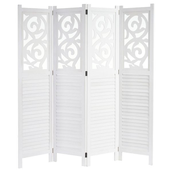 Mendler Paravent Istanbul, scheidingswand, privacyscherm, ornamenten, 170x160cm, wit, 45824