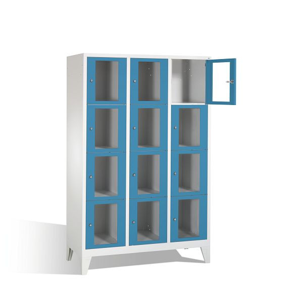 C+P lockerkast Classic, H1850xB1200xD500mm, kleur: lichtgrijs/lichtblauw, 8010A324 S10003