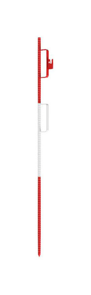 Schake lattenpaal Ø 20 x 1400mm, met 2 gesloten haken, rood/wit gelakt, 302214RH2G