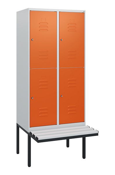 C+P dubbeldekskast Classic PLUS, 2 compartimenten, 1950x800x815mm, 7035/2004, cilindersloten, zwevende zitting, 0803405-22 S10127