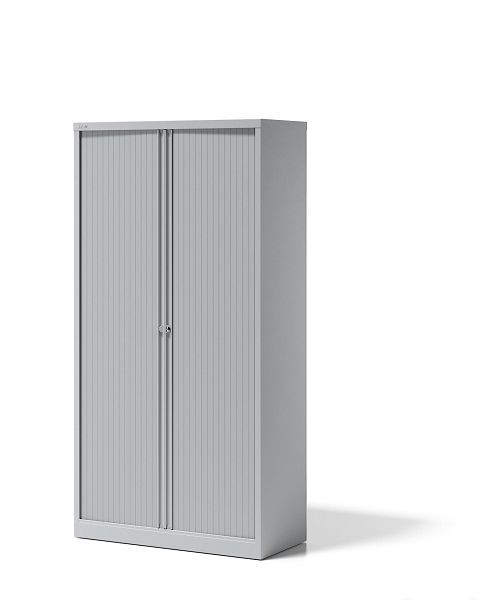 Bisley rolluikkast Essentials, met 4 planken voor 5 ordnerhoogtes, lichtgrijs, YETB10194SLG645