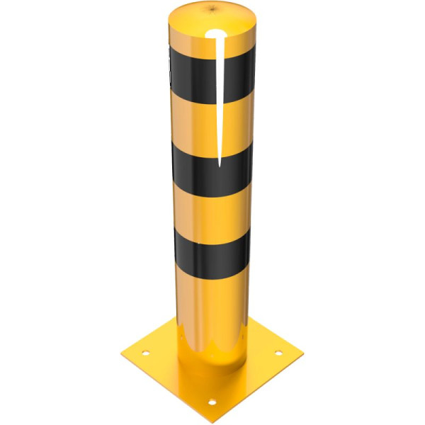 Stein HGS HGS stalen buispaal/rambeschermpaal -Bollard-, 1000mm, voor pluggen, verzinkt, geen ogen, met gelaste stalen kap, 15749b-gs01