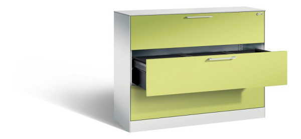 C+P hangarchiefkast Asisto, H1010xB1200xD435mm, kleur: lichtgrijs / virid groen, beugelgreep, 146041-313 S10140