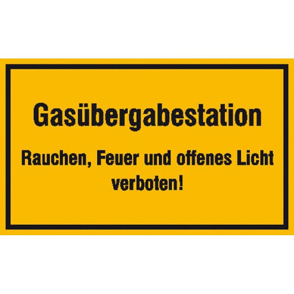 Stein HGS HGS informatiebord voor bedrijfsidentificatie: Gasoverslagstation ..., 300x200mm/aluminium, reliëf, 11.5860
