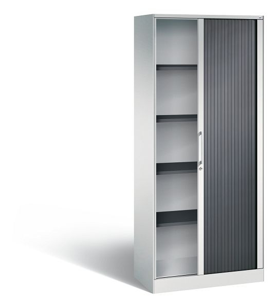 C+P rolluikkast Asisto, H1980xB800xD435mm, kleur: lichtgrijs/zwartgrijs, beugelgreep, 5 FH, 143003-000 S10041