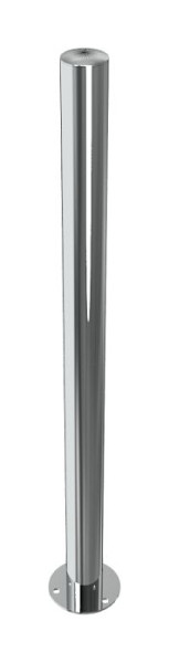 Schake RVS paal Ø 60 mm, stationair, voor plugbevestiging met voetplaat Ø 120 x 5 mm, zonder slot, zonder oog, 4062P