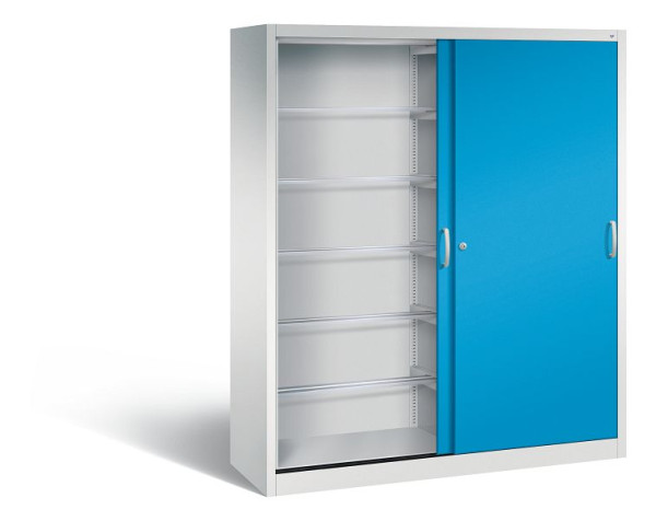 C+P schuifdeurkast Acurado, H1950xB1600xD500mm, kleur: lichtgrijs/lichtblauw, beugelgreep, 2150-60 S10041