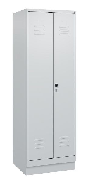 C+P Umkleidespind Classic PLUS SW, Sockel, 2 Abteile, 1800x600x500mm, 7035/7035, Drehriegel, 0800227-20 S10009
