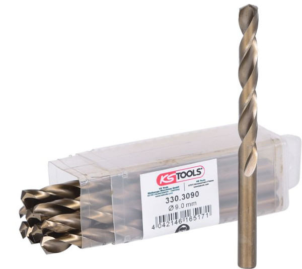 KS Tools HSS-G Co 5 spiraalboor, 9 mm, 10 stuks, 330.3090