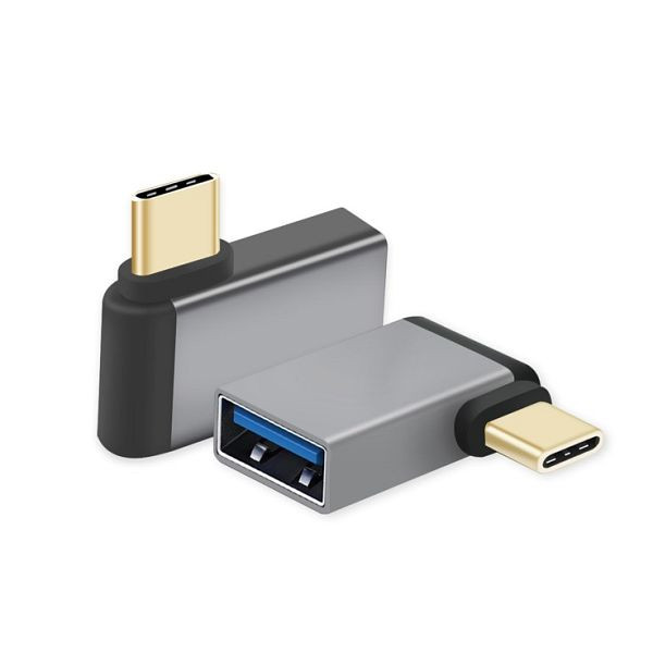 Helos-adapter OTG, USB 3.1 A-bus/Type-C™-stekker, haaks, antraciet, 288346