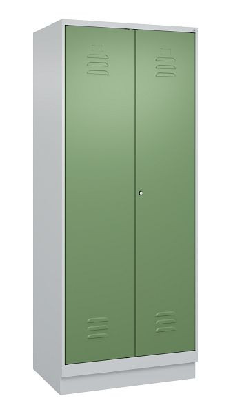 C+P luierkluis Classic PLUS SW, onderbouw, 2 vakken, 1950x800x500mm, 7035/6011, cilinderslot, 080022-22 S10021