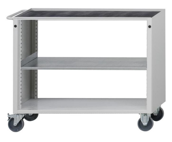 ANKE werkplaatswagen; 1090x615x930 mm; RAL 7035; Kuip met antislipmat; 1-delige behuizing; 1x doorlopende plank, 460.250