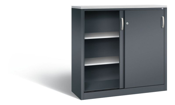 C+P dressoir met schuifdeuren Acurado, H1200xB1200xD400mm, kleur: antracietgrijs, beugelgreep, 3 niveaus, 2047-1200 S10412