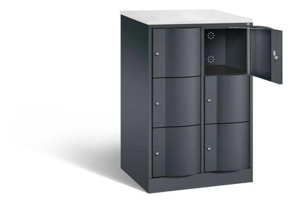 C+P XL lockerkast Resisto, H1255xB772xD640mm, kleur: zwart-grijs, 8573-273 S10106