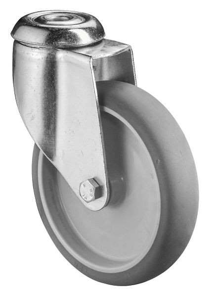BS-wielen Zware apparatuurwiel, breedte 31 mm, Ø125 mm, tot 100 kg, grijs rubberen loopvlak, kunststof wiellichaam, glijlager, VE = 2 stuks, C101.A80.125