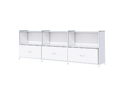 Kerkmann dressoir breed met 1 lade voor 2 OH, Artline, B 2360 x D 380 x H 780 mm, wit, 13799810