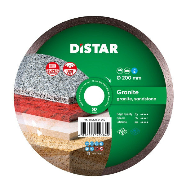 Distar diamantdoorslijpschijf 1A1R 200 Graniet, 11120034015