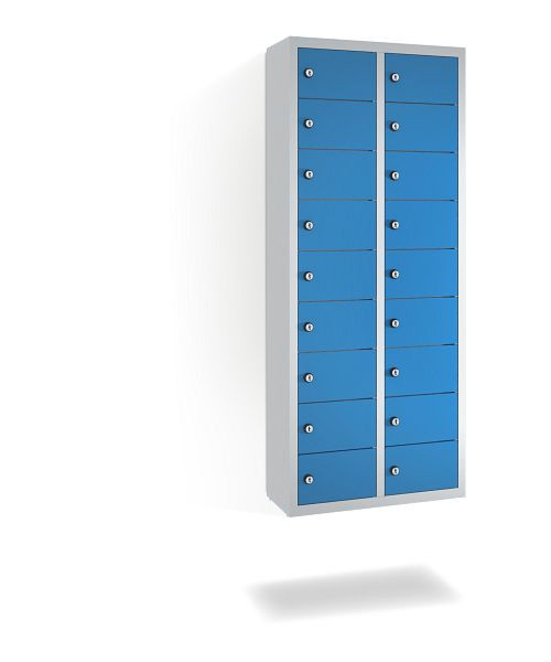 C+P kleine locker Intro, H1130xB460xD200mm, kleur: lichtgrijs / lichtblauw, 80700-221 S10003
