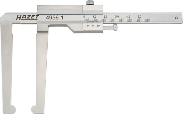 Hazet remschijfremklauw, meetbereik: 60 mm, snavellengte: 75 mm, borgschroef en schuifmaat (nonius 1/10), 4956-1