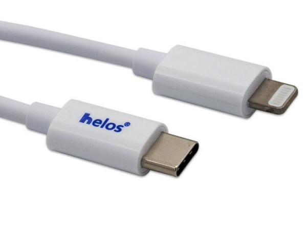 Helos USB-C naar Lightning-kabel, MFI-gecertificeerd, 1,0 m, wit, 718011.11