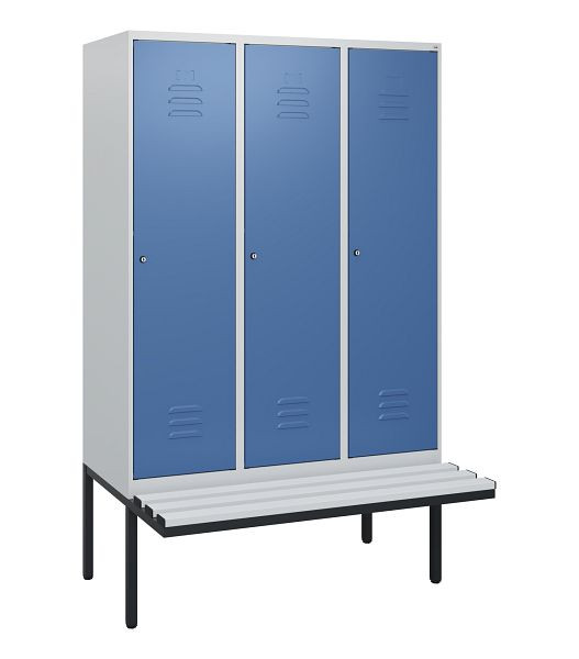 C+P Umkleidespind Classic PLUS, 3 Abteile, 1950x1200x815mm, 7035/5023, Zylinderschlösser, 0800405-32 S10050