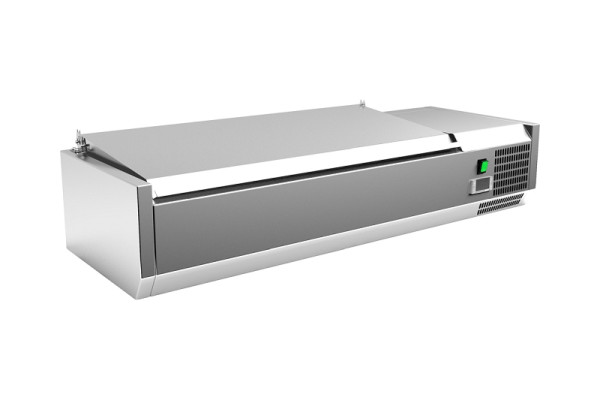 Gastro-Inox RVS bovenkoeling 3x GN1/3 + 1x GN 1/2 met deksel, 209.126
