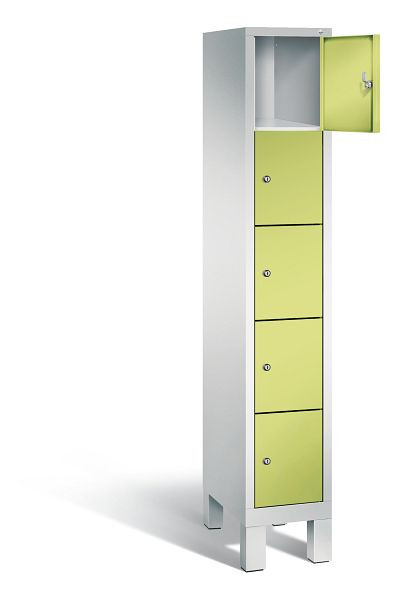 C+P lockerkast Evolo, H1850xB320xD500mm, kleur: lichtgrijs / virid groen, 48010-105 S10137