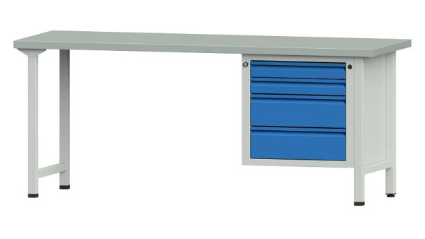 ANKE werkbanken combinatie werkbank, model 727 E, 2000 x 700 x 840 mm, RAL 7035/5012, ZBP 40 mm, 510.822