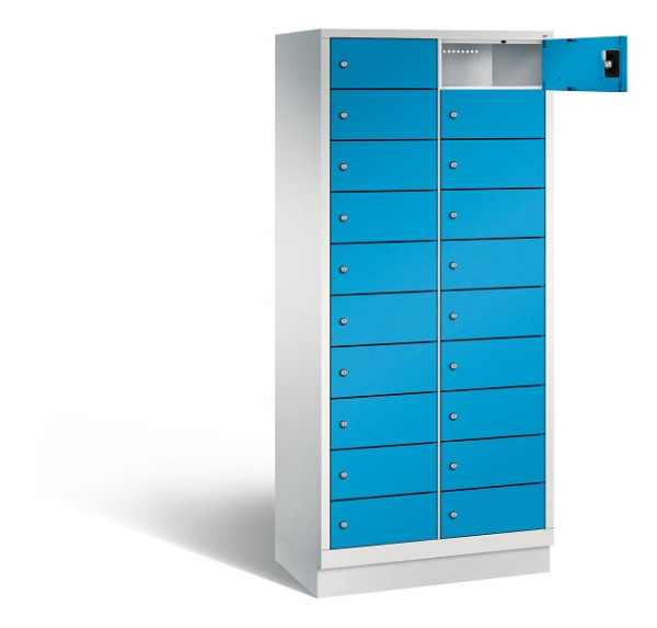 C+P lockerkast Evolo, H1800xW810xD500mm, kleur: lichtgrijs/lichtblauw, 48020-2210 S10085