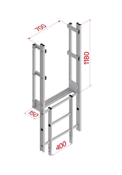 HYMER brede uitgang met opstapje, aluminium, 0053298