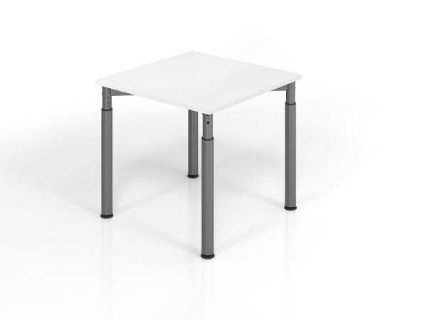 Hammerbacher bureau YS08, 80 x 80 cm, blad: wit, 25 mm dik, ABS dikke rand, rechthoekige vorm, grafiet, VYS08/W/G