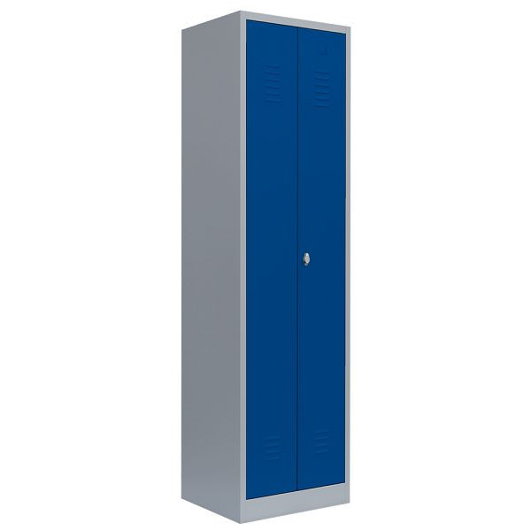 Lüllmann apparatuurkast, 2 vakken, 1800 x 600 x 500 mm, lichtgrijs/gentiaanblauw, 510721