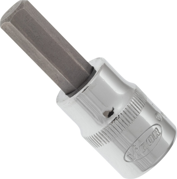 VIGOR-schroevendraaierbit, hol vierkant 10 mm (3/8 inch), binnenzeskantprofiel, 8 mm, lengte: 49 mm, voor handbediening, V2280N