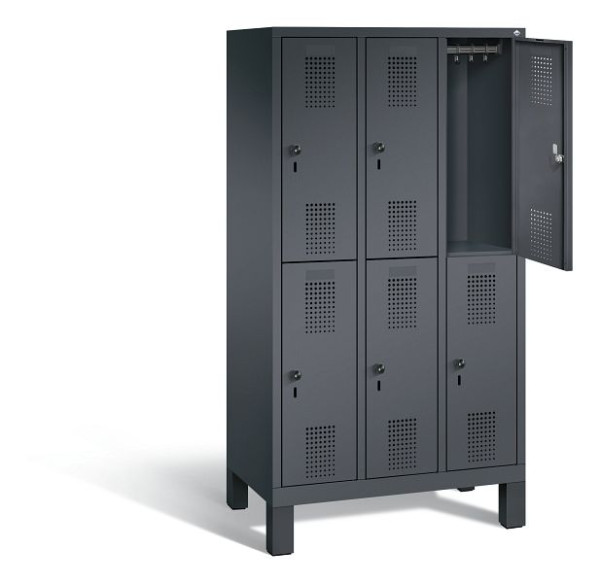 C+P schoolkluis dubbeldekker Evolo, H1650xB900xD500mm, kleur: zwart-grijs, 483106-30 S10047