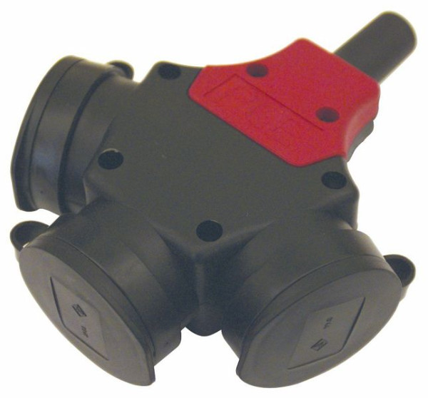 ELMAG drievoudige massief rubberen koppeling 230 V. voor kabelhaspel (inclusief montage), 42173