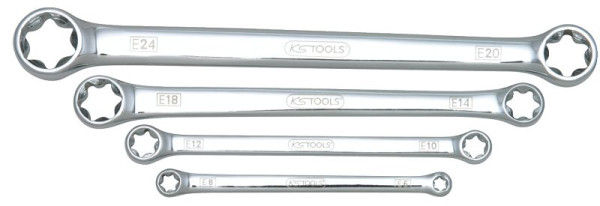 KS Tools CHROMEplus Torx E dubbele ringsleutelset, 4-delig, 518.0860