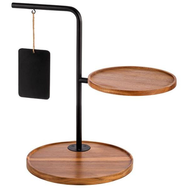 APS 2-laags etagère -IJZER-, 47 x 30 cm, hoogte: 44 cm, 30334