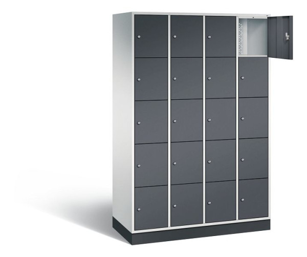 C+P lockerkast Intro, H1950xB1220xD490mm, kleur: lichtgrijs / zwartgrijs, 8570-401 S10083