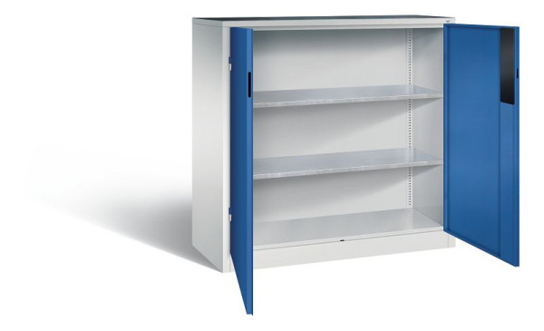 C+P gereedschapskast Acurado, H1200xB1200xD500mm, kleur: lichtgrijs / gentiaanblauw, verzonken handgreep, 8531-052 S10186