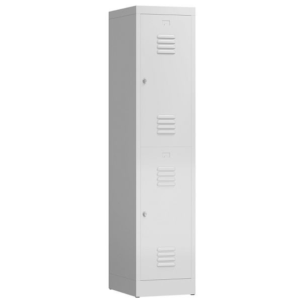 Lüllmann ClassiX kledingkast, 1 compartiment, dubbeldekker, 1800 x 415 x 500 mm, lichtgrijs, X-523210