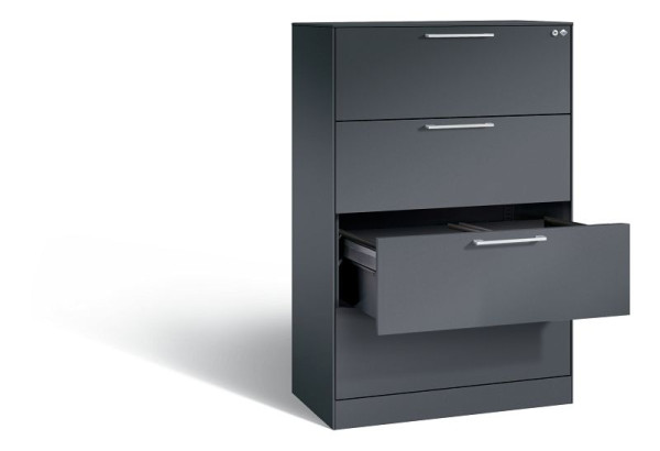 C+P hangarchiefkast Asisto, H1310xB800xD435mm, kleur: zwart-grijs, beugelgreep, 146023-412 S10106