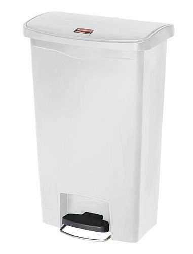 DENIOS Wertstoffsammler aus Polyethylen (PE), Fußpedal an Breitseite, 50 Liter, weiss, 242399