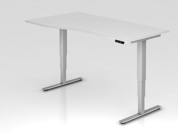 Hammerbacher elektrisch zit-sta bureau 180x100/80cm wit, freeform, links of rechts te monteren, VXDSM18/W/S