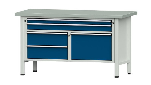 ANKE werkbanken kistwerkbank, model 253 V, 1500 x 700 x 840 mm, RAL 7035/5010, ZBP 40 mm, 304.060