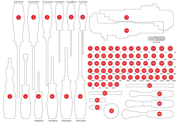 KS Tools Leeg schuiminzetstuk voor 811.0105, 811.0105-97