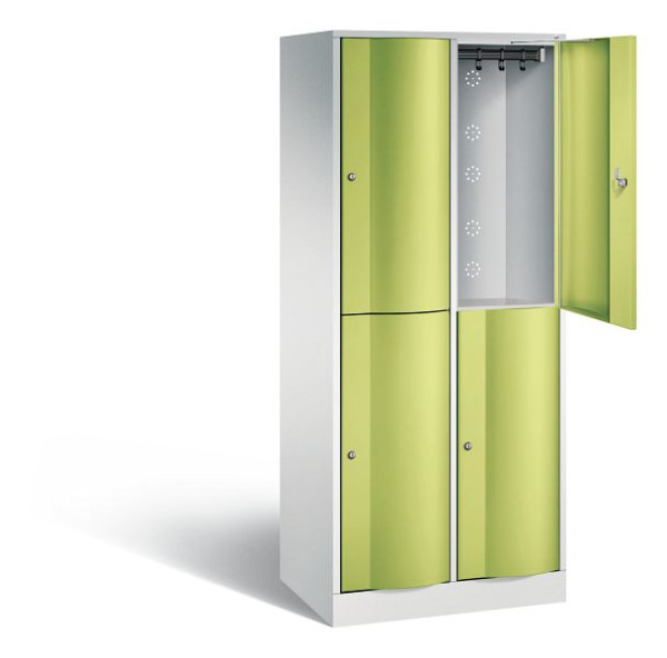 C+P locker, dubbellaags Resisto, H1950xW772xD540mm, kleur: lichtgrijs / virid groen, 8270-272 S10121